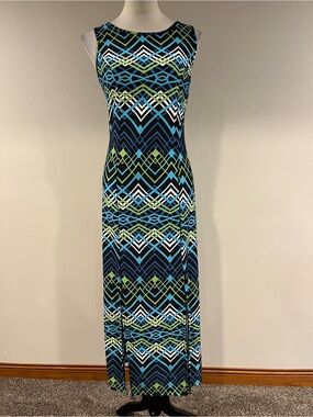 R&K Sleeveless Geometric Maxi Dress size small